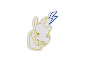 Decor de perete Re-Bloom, model Pikachu, LED, PVC, galben/albastru, 29 x 46 x 2 cm