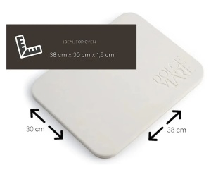 Dolce Mare set pizza, piatra ceramica 38x30x1.5cm rezistenta 900°C + lopata lemn, compatibil cuptor electric/gaz/convectie, alb - Verificat A · Re-Bloom - Img 3