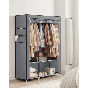 Dulap Songmics, metal/plastic/textil, gri, 130 x 45 x 167 cm, Resigilat, Grad A - Img 3