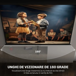 Ecran de proiectie 4K HD Re-Bloom, reglabil, 120 inch, tesatura/metal, alb/negru, 244 x 183 cm, Resigilat, Grad A - Img 6
