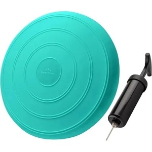 Everest Fitness perna de echilibru ortopedica gonflabila, Ø33 cm, 150 kg, pompa inclusa, turcoaz - Verificat A · Re-Bloom