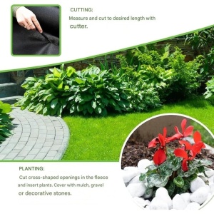 Folie agrotextil, antiburuieni, DAWIDU, permeabila, rezistenta la UV, 50 g/m2, 1m x 50m, 50 m², Negru, 50 de ancore galvanizate, Resigilat, Grad A - Img 3