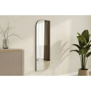 Hanah Home стенно огледало от МДФ, закрепване към стената, 40x120x2,2 см, черно – Проверено A · Re-Bloom - Img 3