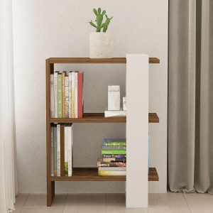 Hanah Home biblioteca, PAL melaminat 18mm, 51.8x25x70 cm, inaltime raft 26.4cm, nuc/alb - Verificat A · Re-Bloom - Img 2