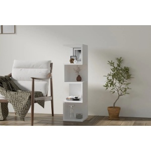 Hanah Home biblioteca, PAL melaminat, 27x25x95 cm, grosime 18mm, inaltime raft 21.4cm, alb - Verificat A · Re-Bloom - Img 2