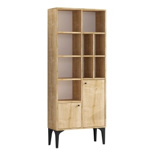 Hanah Home biblioteca, PAL melaminat, 60x30x175 cm, picioare 25cm, stejar safir - Verificat A · Re-Bloom