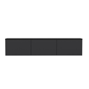 Hanah Home comoda TV living 160x35x32 cm, PAL 18mm, rafturi multiple, fixabil perete, antracit - Verificat A · Re-Bloom