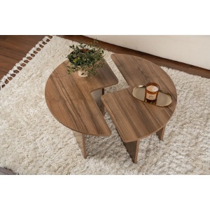 Hanah Home masa cafea rotunda living D90x41 cm, PAL 18mm, design minimalist, nuc - Verificat A · Re-Bloom - Img 4