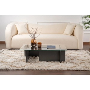 Hanah Home masuta de cafea, sticla temperata/PAL melaminat, 105x65x30 cm, grosime 18mm, antracit - Verificat A · Re-Bloom - Img 4