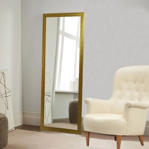 Hanah Home oglinda cheval, rama plastic, fixare perete, 40x105cm, Auriu - Verificat A · Re-Bloom - Img 2