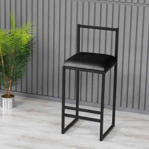 Hanah Home scaun bar, metal 100% + spuma 22DNS, 35x35x84 cm, inaltime sezut 65cm, negru - Verificat A · Re-Bloom - Img 4