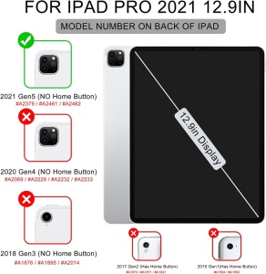 Husa de protectie pentru iPad Pro Soke, Piele Pu, violet, 12,9 inchi - Img 2