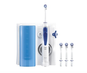 Irigator bucal Oral B. 5 trepte de intensitate. 4 capete intradentare. 600 ml. Alb, Resigilat, Grad A