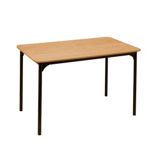 Kiwari Arno masa dining/birou, MDF/metal, 110x70x75cm, 11kg, capacitate 30kg, design modern, lemn deschis/negru - Verificat A · Re-Bloom