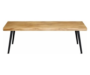 Kiwari Daro masuta de cafea MDF/metal, 120x60x45 cm, blat MDF finisaj stejar natural, cadru metal negru, design industrial, stejar/negru - Verificat A · Re-Bloom - Img 2
