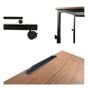 Kiwari Trek birou mobil, MDF/metal, suporta 30kg, 60x40x95cm, Maro/Negru - Verificat A · Re-Bloom - Img 5