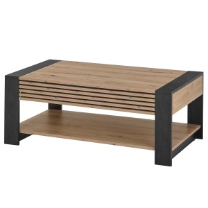 Krukah masuta de cafea 108x42x60 cm, 1 sertar, MDF lacuit, stejar artizanal/grafit - Verificat A · Re-Bloom
