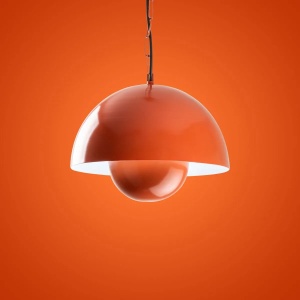 Lustra tip pendul Re-Bloom, metal, portocaliu, 30 x 90 cm, Resigilat, Grad A - Img 4