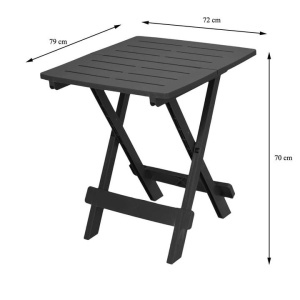 Masa de balcon pliabila, Progarden, Plastic, 79x72 cm, Antracit, Resigilat, Grad A - Img 4