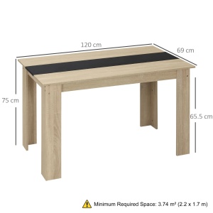 Masa de sufragerie Re-Bloom, PAL, 120x69x75 cm, 50 kg, lemn natural/negru - Verificat A · Re-Bloom - Img 3