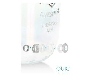 Navaris dozator bauturi sticla borosilicata rainbow irizat, 5L, Ø16x27cm, 2kg, robinet inox, stand metalic, manere lemn, rezistenta -20°C/300°C, transparent/rainbow - Verificat A · Re-Bloom - Img 3