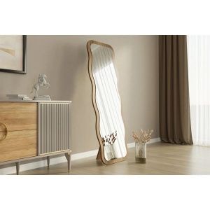 Oglinda de perete Re-Bloom, MDF/sticla, maro, 160 x 50 x 2,2 cm - Img 2