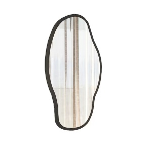 Oglinda decorativa de perete Re-Bloom, MDF/sticla, negru, 45 x 85 x 2,2 cm, Resigilat, Grad A