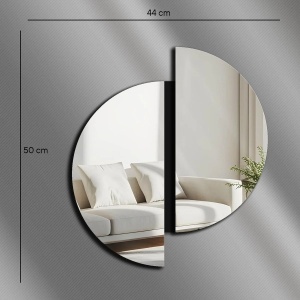 Oglinda decorativa Wallxpert, plexiglas 1mm/EVA 10mm, 44x50 cm, montare banda dubla, argintiu - Verificat A · Re-Bloom - Img 3