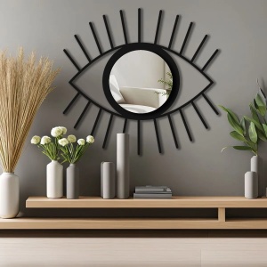 Oglinda decorativa Wallxpert, plexiglas 1mm/EVA 10mm, 48x45 cm, montare banda dubla, argintiu - Verificat A · Re-Bloom - Img 3