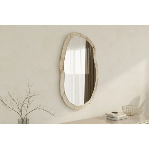 Oglinda perete 52x86x2.2 cm, rama MDF 100%, stil contemporan, efes si marmura/natur - Verificat A · Re-Bloom - Img 5