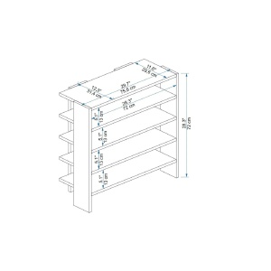 Pantofar hol 72x75.6x31.4 cm, PAL melamina 100%, grosime 18mm, spatiu amplu depozitare, antracit - Verificat A · Re-Bloom - Img 5