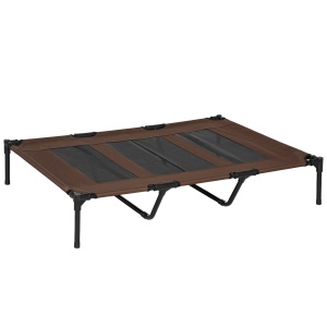 Pat pliabil pentru caini Re-Bloom, textil/metal, maro cafeniu/negru, 122 x 92 x 23 cm, Resigilat, Grad A