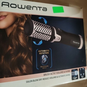 Perie rotativa Rowenta Brush Activ'Dry & Style CF9550F0, 1000 W, 3 accesorii, 3 trepte de temperatura/viteza, duza pre-uscare, invelis ceramic, generator dublu de ioni, jet de aer rece, inel pentru agatare, negru, Resigilat, Grad A - Img 2