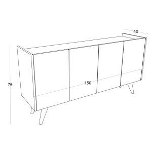 Petra Design comoda living 150x40x76 cm, PAL 18mm, spatiu depozitare, stil contemporan, alb - Verificat A · Re-Bloom - Img 5