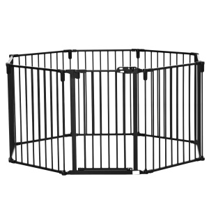 Poarta pliabila 8 sectiuni cu blocare automata, otel/plastic, 482.5x76cm, Negru - Verificat A · Re-Bloom