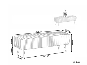 Produs Resigilat Banca tapitata Re-Bloom Paterson, catifea/fier/MDF/pin/placaj, 118x40x42 cm, 150 kg, alb-galbuie - Verificat A - Img 4