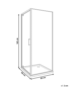 Produs Resigilat Cabina de dus Re-Bloom Darli, 90x90x185 cm, sticla securizata 6mm, cadru aluminiu, usa reversibila, negru transparent - Verificat A - Img 4