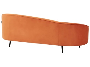 Produs Resigilat Canapea 2 locuri Re-Bloom Savar, catifea/fier/eucalipt, 183x85x75 cm, spuma 18cm, 130 kg/persoana, portocaliu/negru - Verificat A - Img 6
