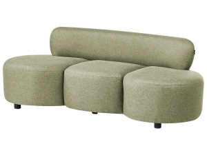 Produs Resigilat Canapea 3 locuri Re-Bloom Blavand, textil/placaj, 183x87x76 cm, arcuri elicoidale+sinuoase, spuma, 100 kg/persoana, verde masliniu - Verificat A - Img 2