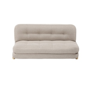 Produs Resigilat Canapea extensibila 2 locuri Re-Bloom Esbjerg, textil/stejar/fier, 133x78x61 cm, mecanism clic-clic, spuma 26cm, 120 kg/persoana, bej - Verificat A