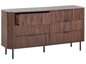 Produs Resigilat Comoda Re-Bloom Bradley, 6 sertare, MDF/fier, 153x47x81 cm, 20 kg, maro inchis - Verificat A - Img 3