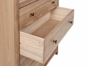 Produs Resigilat Comoda Re-Bloom Salton, 5 sertare, lemn masiv/placaj, 85x39x111 cm, maro - Verificat A - Img 2
