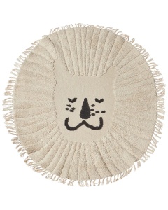 Produs Resigilat Covor rotund camera copiilor Re-Bloom Badhani, bumbac, diametru 140 cm, grosime 1 cm, bej/negru - Verificat A