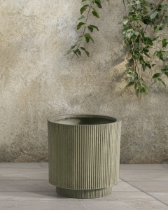 Produs Resigilat Ghiveci Re-Bloom Daria, argila fibroasa, diametru 37 cm, 30.5L, 6 kg, orificii drenaj, verde masliniu - Verificat A - Img 6