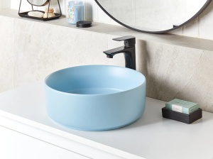 Produs Resigilat Lavoar pentru baie Re-Bloom Gudar, ceramica, 37x37x12 cm, scurgere 35mm, albastru - Verificat A - Img 3
