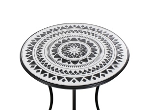 Produs Resigilat Masa bistro Re-Bloom Comiso, fier/ceramica, 60x60x75 cm, 2 persoane, 50 kg, rezistenta UV, negru/alb - Verificat A - Img 3