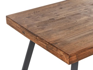 Produs Resigilat Masa de sufragerie Re-Bloom Warton, lemn de pin/MDF/fier, 180x90x74 cm, 8 persoane, 200 kg, maro inchis/negru - Verificat A - Img 4