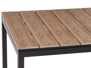 Produs Resigilat Masa extensibila de gradina Re-Bloom Tofane, lemn/plastic/aluminiu, 198-248x90x77 cm, 8 persoane, 160 kg, negru/maro - Verificat A - Img 5