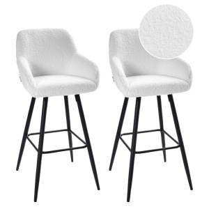 Produs Resigilat Set 2 scaune de bar Re-Bloom Casmalia, textil/otel, 50x54x103 cm, 150 kg, alb/negru - Verificat A