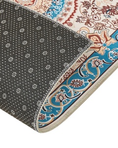 Produs Resigilat Traversa Re-Bloom Gordes, poliester, 80x240 cm, grosime 1 cm, bej/albastru - Verificat A - Img 4